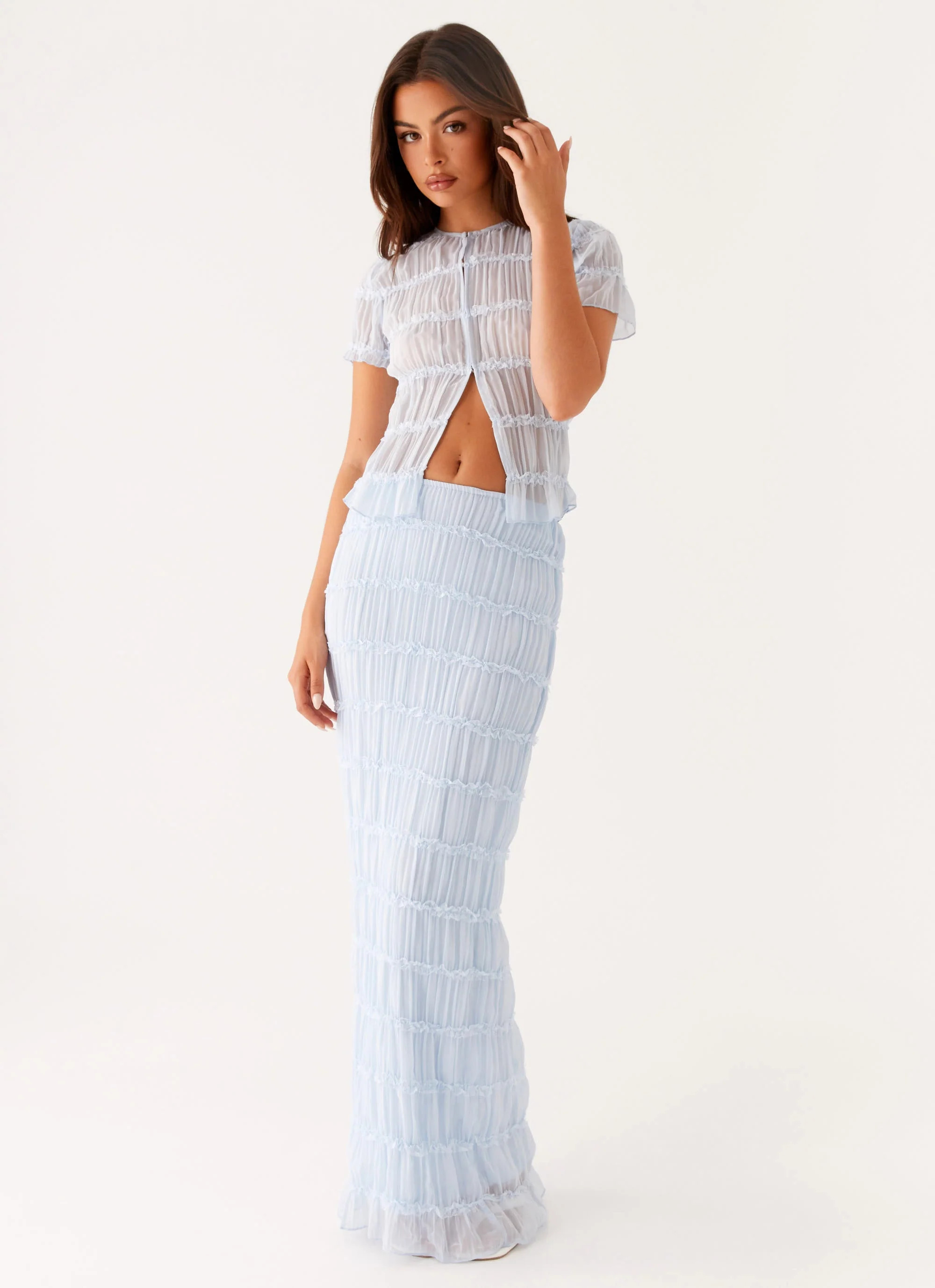 Daydreaming Low Rise Maxi Skirt - Blue | Peppermayo (Global)