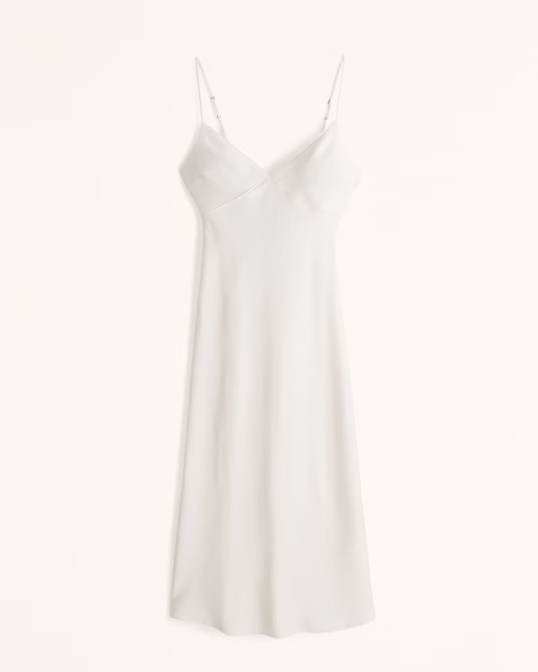 Women's Satin Slip Midi Dress | Women's Dresses & Jumpsuits | Abercrombie.com | Abercrombie & Fitch (US)