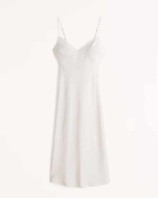 Women's Satin Slip Midi Dress | Women's | Abercrombie.com | Abercrombie & Fitch (US)