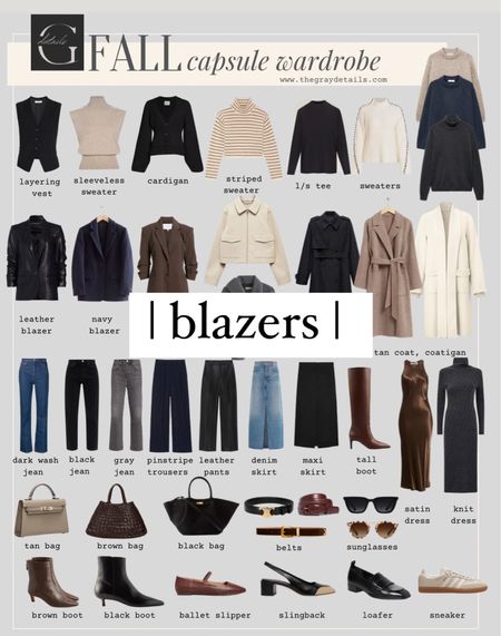Blazer from my fall capsule 

Brown blazer
Leather blazer
Navy blazer 

#LTKCon #LTKstyletip #LTKover40