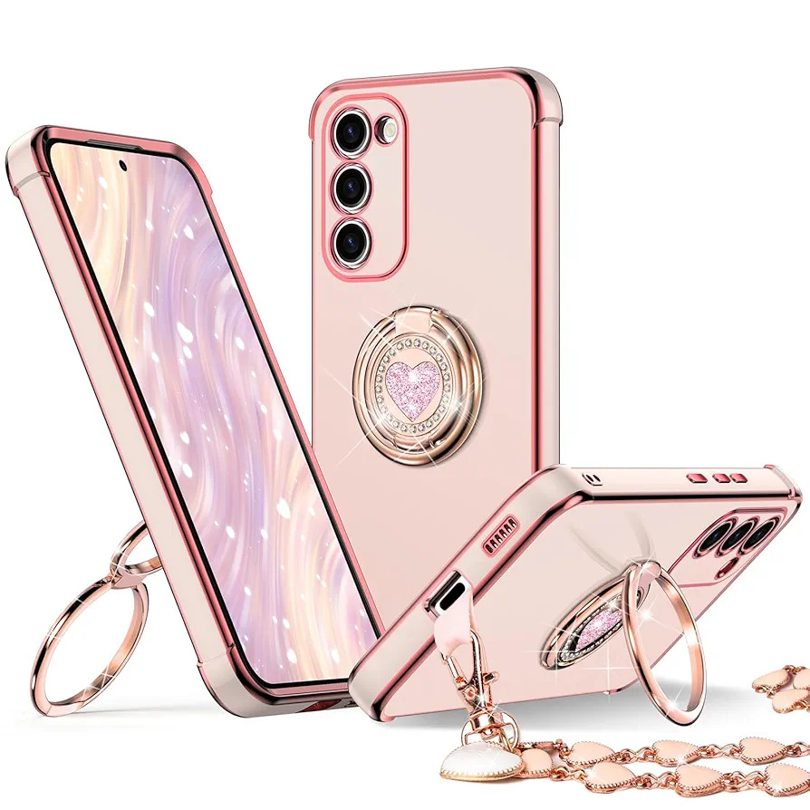 XYZ for Galaxy S23 Case with Stand, for Samsung Galaxy S23 Case with Double Ring, Women Girls Bli... | Amazon (US)