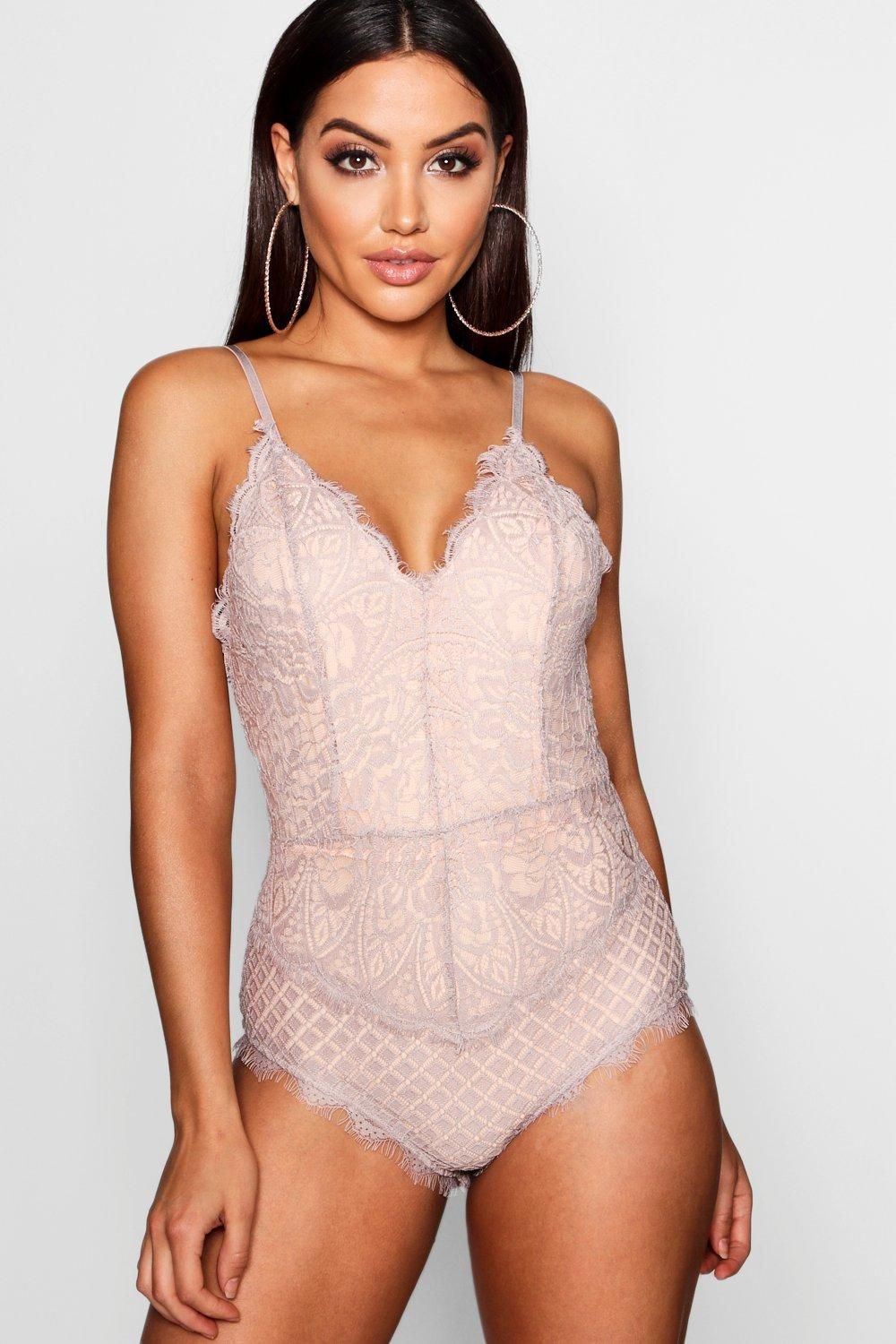 Eyelash Lace Bodysuit | Boohoo.com (UK & IE)