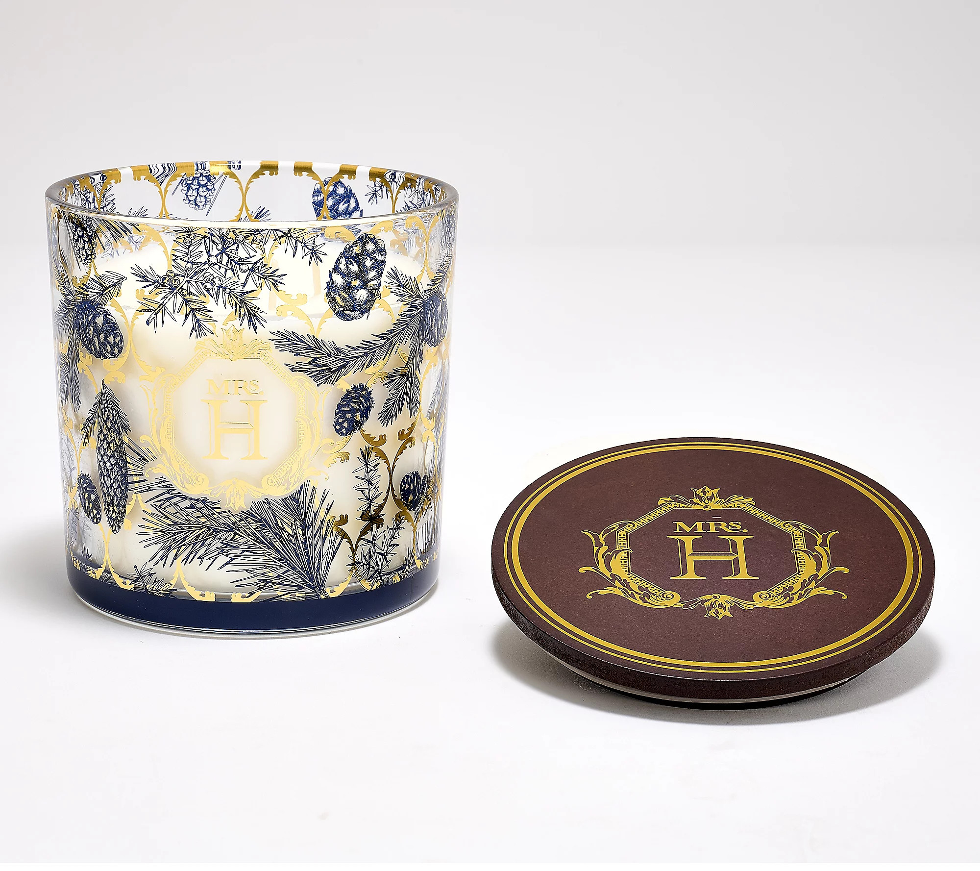 As Is Mrs. H by Dee Hilfiger 22oz WinterNight Glass Candle | QVC