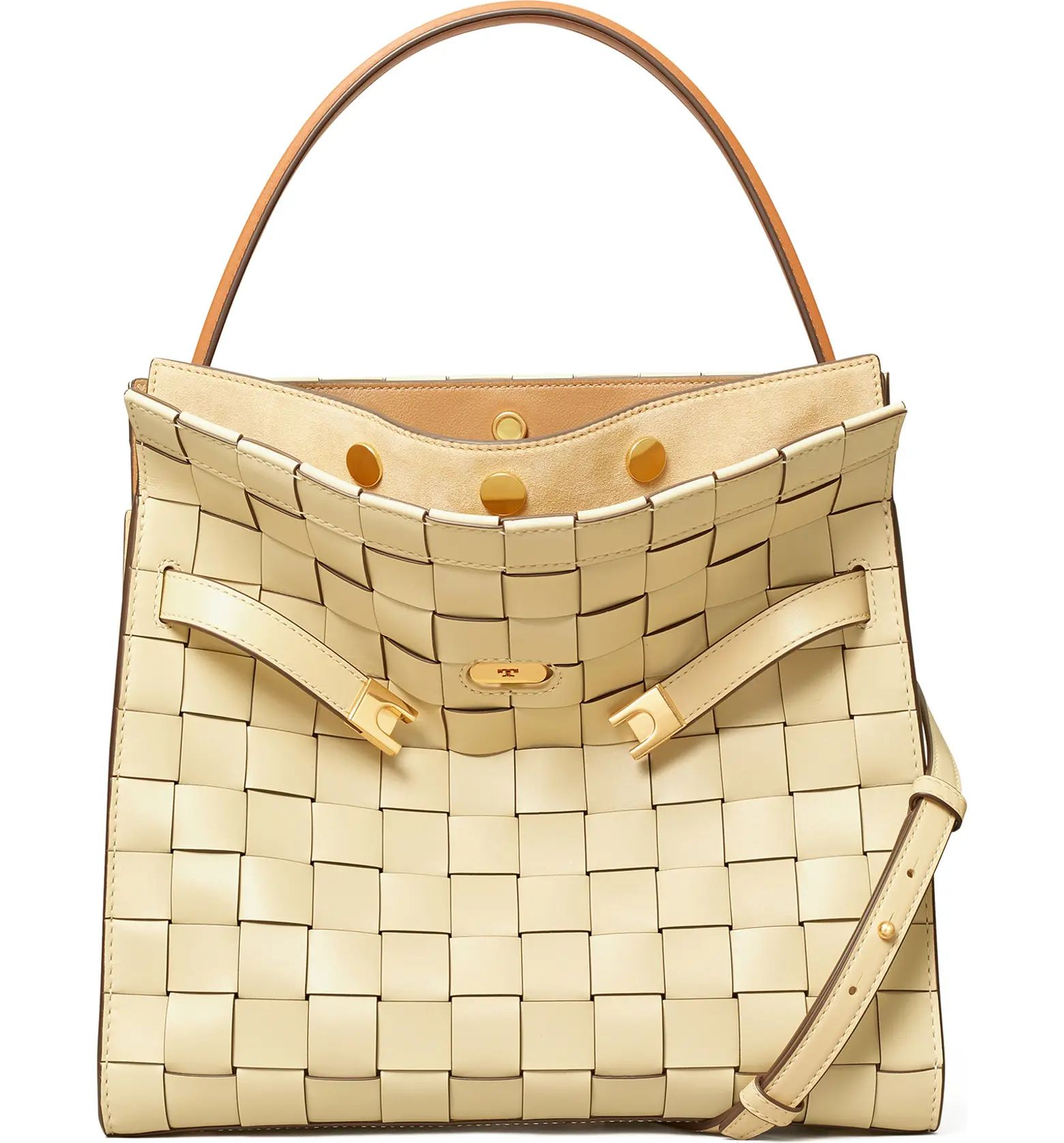 Tory Burch Lee Radziwill Woven Leather Double Bag | Nordstrom | Nordstrom