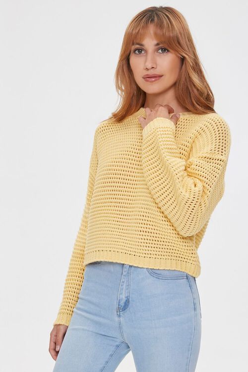 Cropped Open-Knit Sweater | Forever 21 (US)