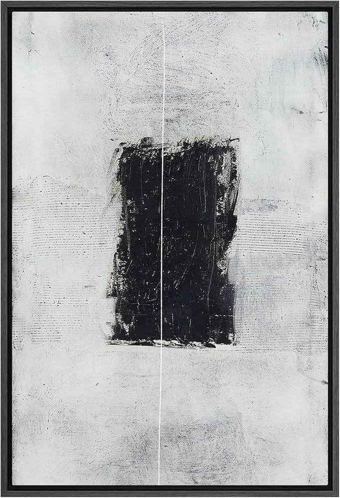 SIGNFORD Framed Canvas Print Wall Art Geometric Black White Pastel Polygon Abstract Shapes Illust... | Amazon (US)