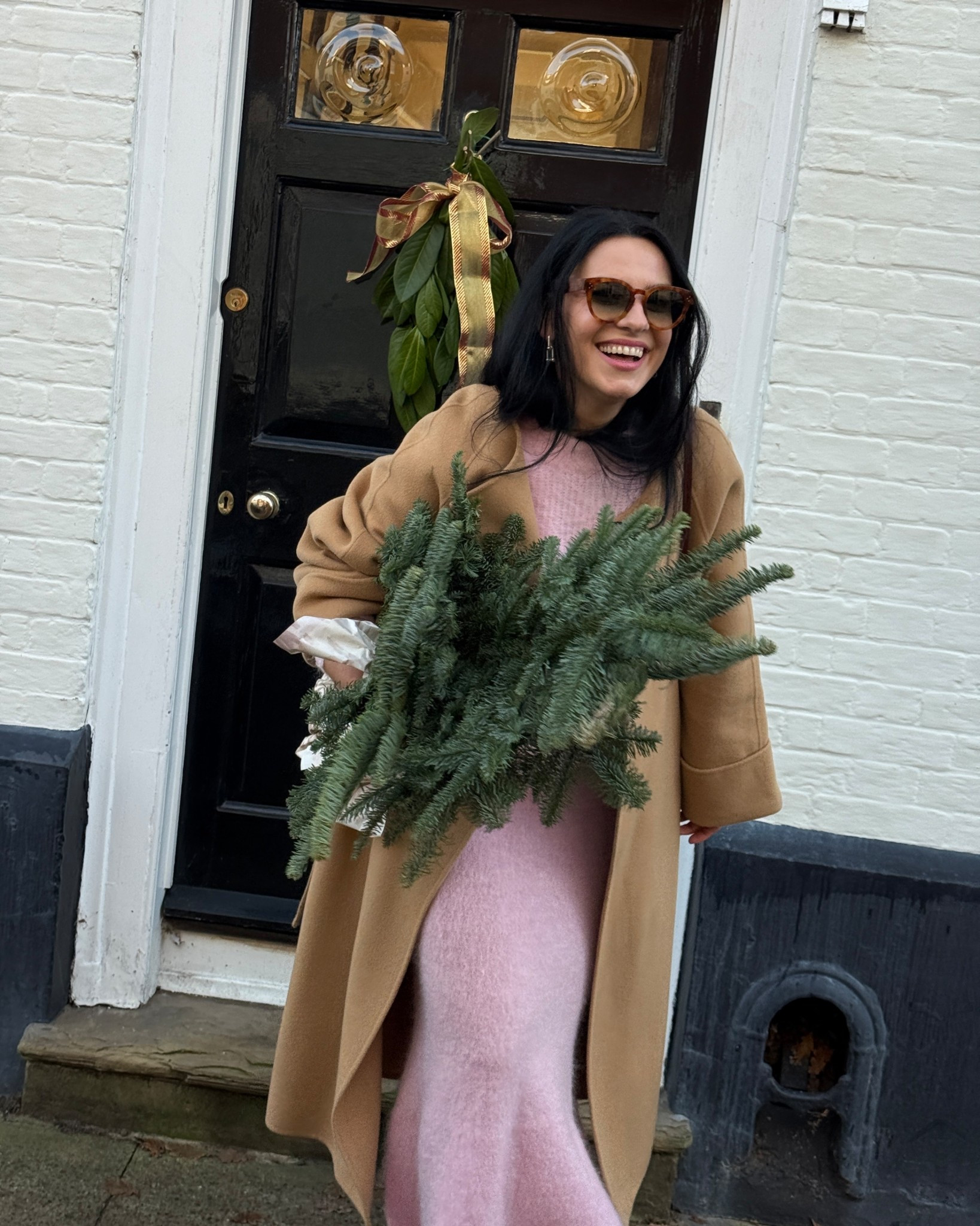 Pink knitted skirt + jumper and camel coat outfit

#LTKstyletip #LTKuk #LTKwinter