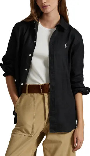 Classic Fit Linen Button-Up Shirt | Nordstrom