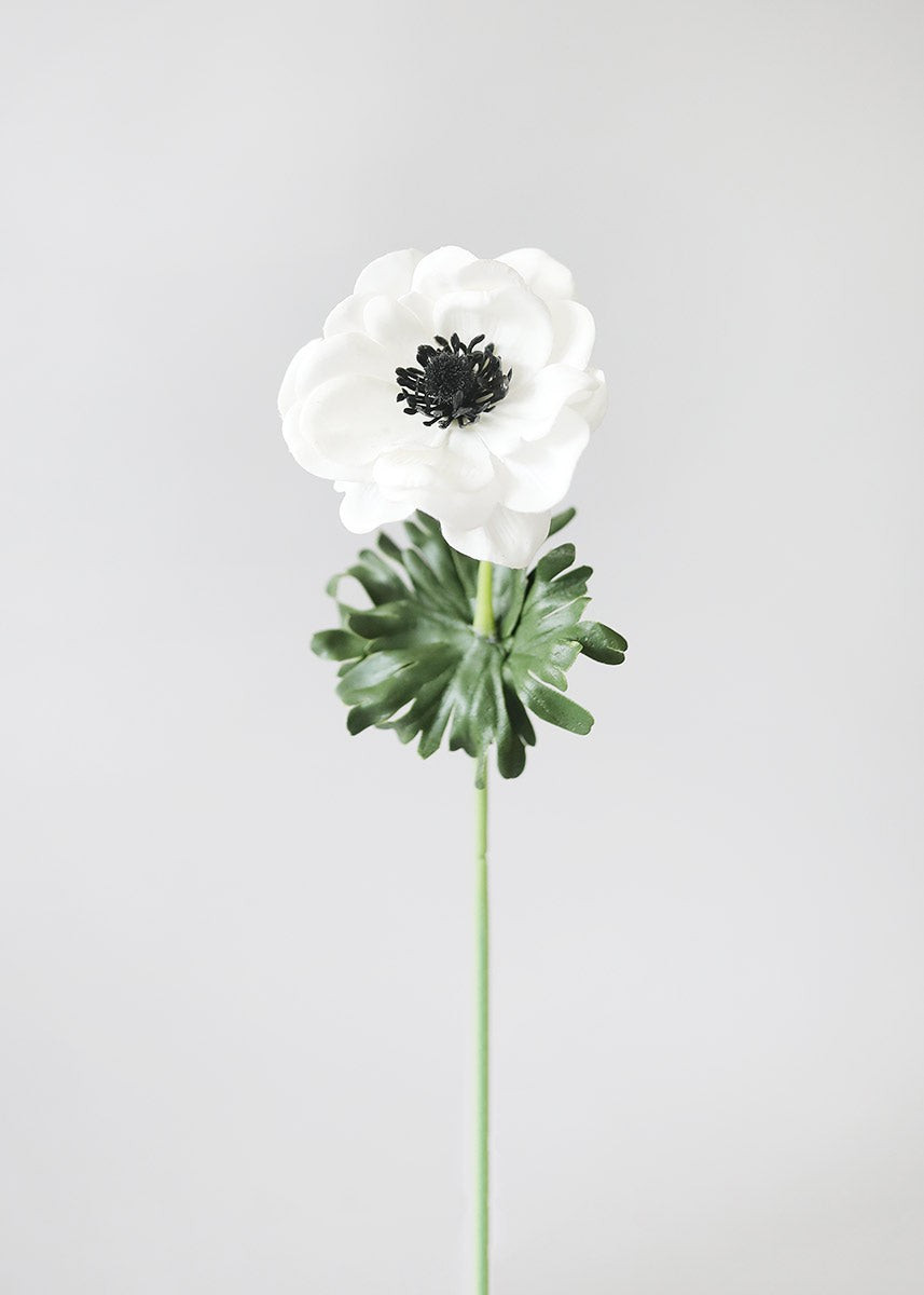 Real Touch White Anemone Flower - 14 | Afloral (US)