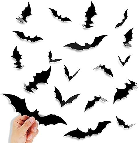 Halloween Decorations Bats Wall Decor, 80 Pcs 4 Sizes Waterproof Bats Stickers for Wall and Window,  | Amazon (US)