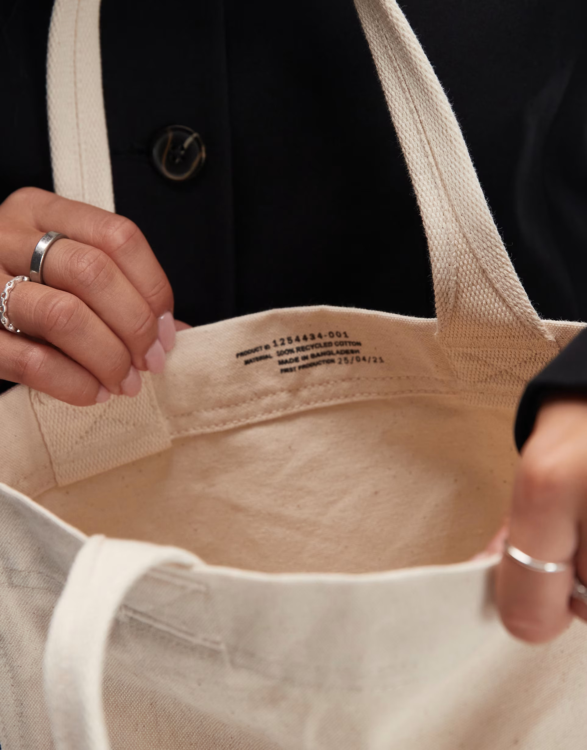 ARKET canvas mini tote bag in off white | ASOS (Global)