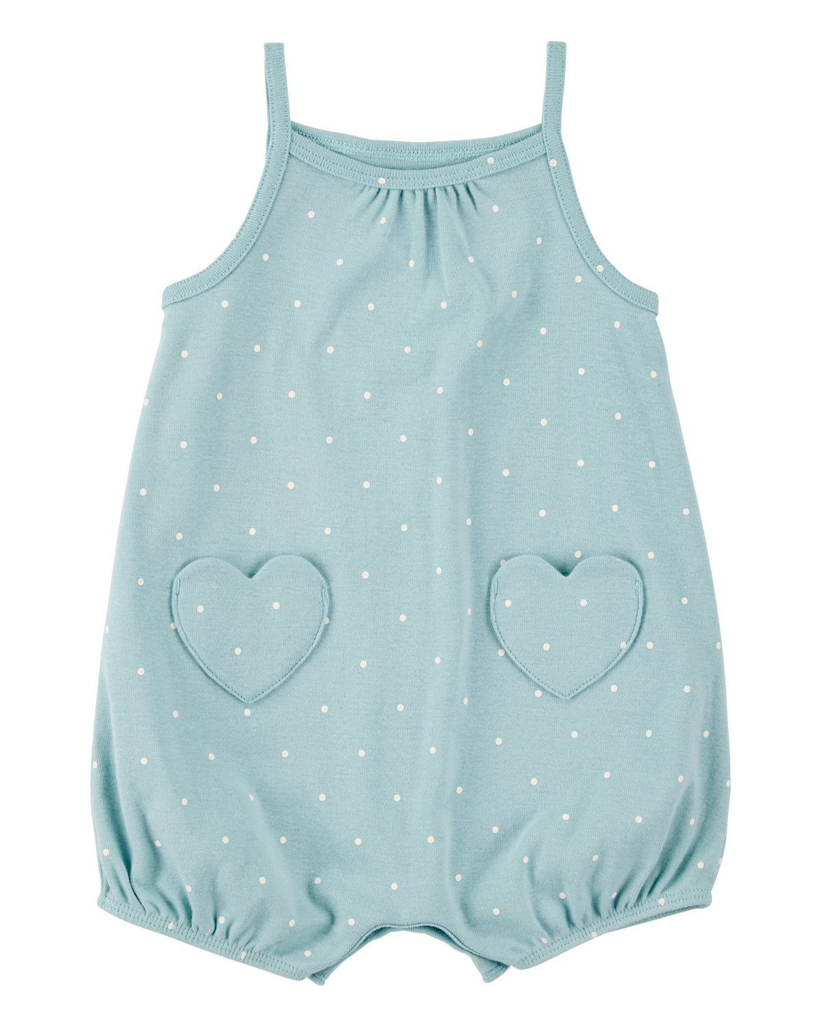 Baby Heart Pockets Cotton Romper - Blue - Carter's | Carter's | Carter's Inc