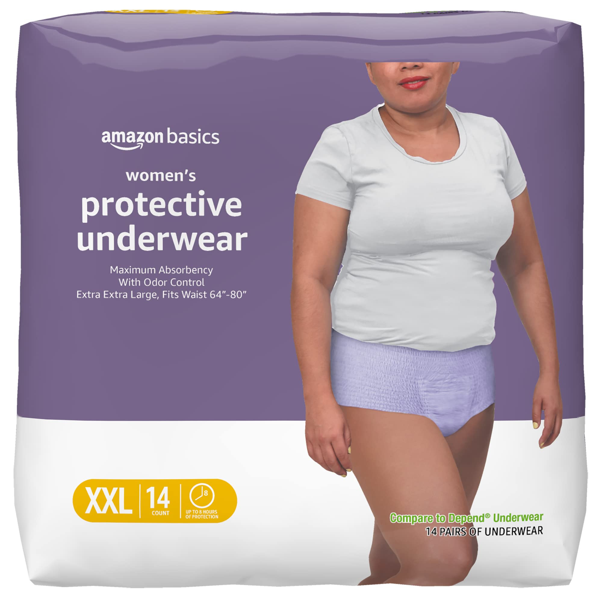 Amazon Basics Incontinence Underwear for Women, Protective, Disposable, Postpartum, Maximum Absor... | Amazon (US)