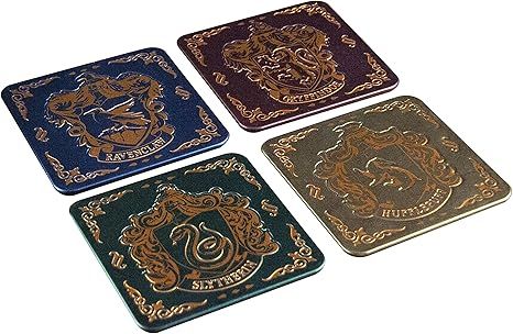 Paladone Harry Potter Coasters for Drinks - Hogwarts Crest Design - Premium Metal Drink Coasters | Amazon (US)