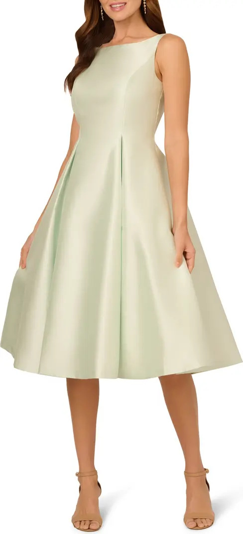 Sleeveless Mikado Fit & Flare Midi Dress | Nordstrom