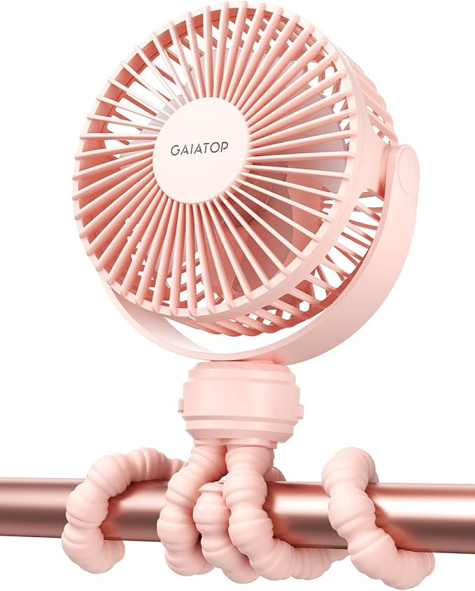 Gaiatop Mini Portable Stroller Fan, Battery Operated Small Clip on Fan, Detachable 3 Speed Rechar... | Amazon (US)