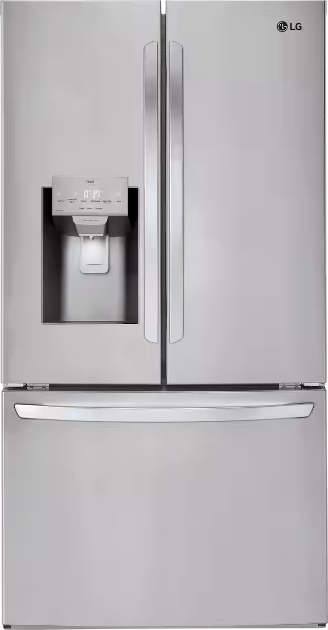 LG - 27.7 Cu. Ft. French Door Smart Refrigerator with External Ice and Water - PrintProof Stainle... | Best Buy U.S.