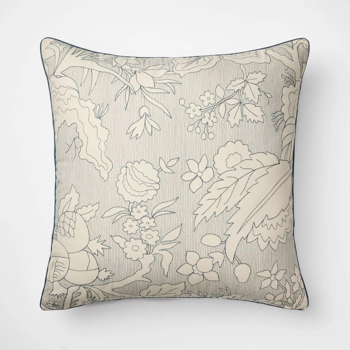 Oversized Square Reverse Embroidered Floral Blue and Cream - Threshold™ Design with Studio McGe... | Target