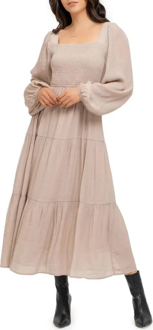 Smocked Long Sleeve Tiered Dress | Nordstrom Rack