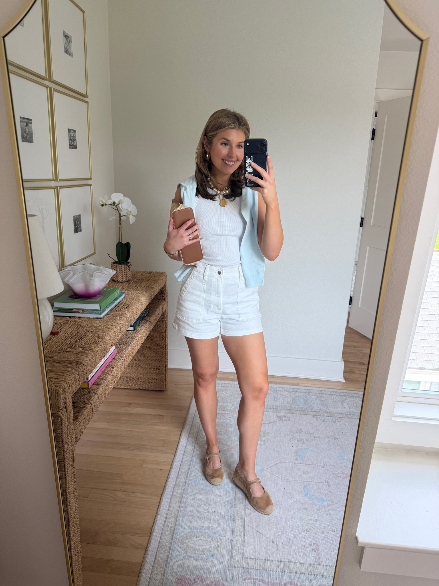 Easy summer outfit idea! Wearing a 26 in shorts