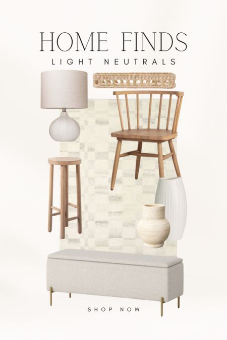 Light neutral home finds!

Storage bench, upholstered bench, bench ottoman, checkered rug, neutral area rug, ivory area rug, wood stool, accent table, side table, end table, wood dining chair, table lamp, woven tray, vanity tray, Target home, textured vase, ribbed vase, fluted vase, neutral home accents, ivory home 

#LTKFind #LTKstyletip #LTKhome