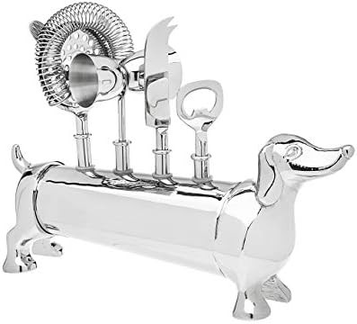 Godinger Bar Tool Set with Stand - Dachshund Bartender Mixology Kit - 5 pc Set | Amazon (US)