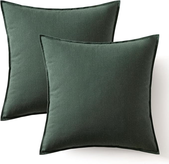 MIULEE Pack of 2 Christmas Dark Green Pillow Covers 20x20 Inch Decorative Couch Throw Pillow Cove... | Amazon (US)