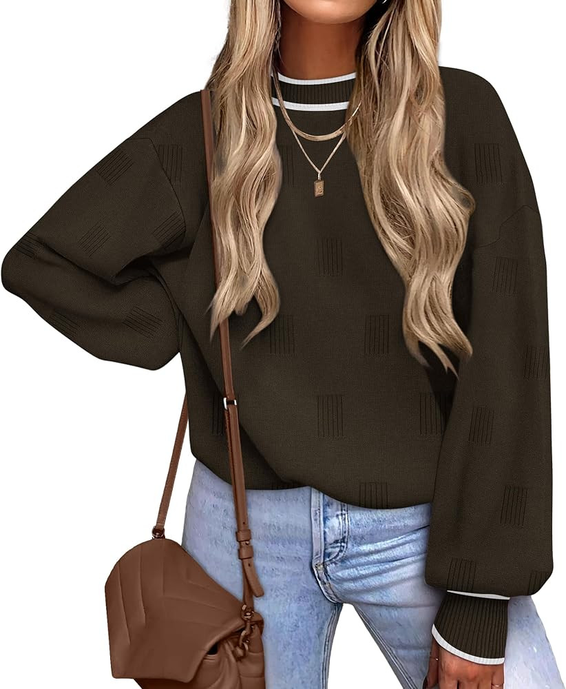XIEERDUO Womens Sweaters Pullover Knit Sweater Turtleneck Long Sleeve Shirts Fall Fashion 2025 | Amazon (US)