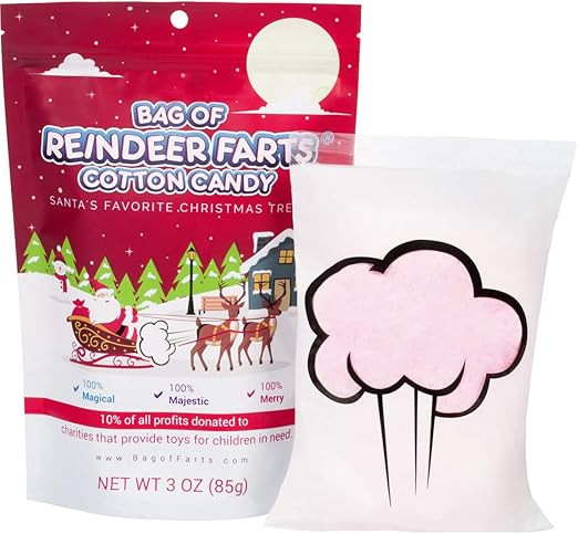 Bag Of Reindeer Farts Cotton Candy Funny Unique Christmas Stocking Stuffer Present For Kids Adult... | Amazon (US)
