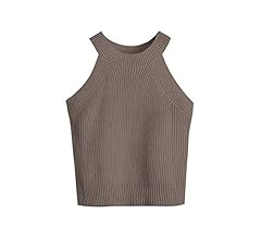 Ribbed Sleeveless Halter Neck Top | Amazon (CA)