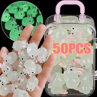 50/2Pcs Mini Glow Rabbit Ornament Nightglow Animal Figurines Car Interior Office Living Room DIY Rabbit Decorations Accessories | AliExpress (US)