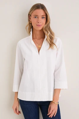 White Sullivan Stand Collar Blouse | Tuckernuck (US)
