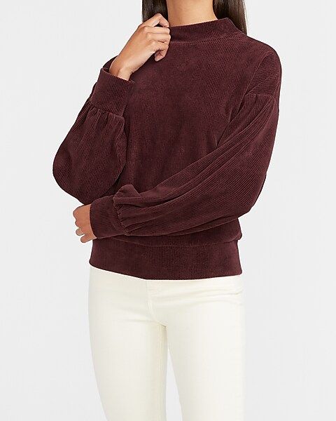 Corduroy Mock Neck Sweatshirt | Express