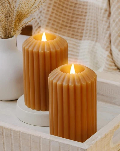 Battery Operated Candles with Remote 2PK - Flickering 3D Moving Flame, LED Flame | eBay US