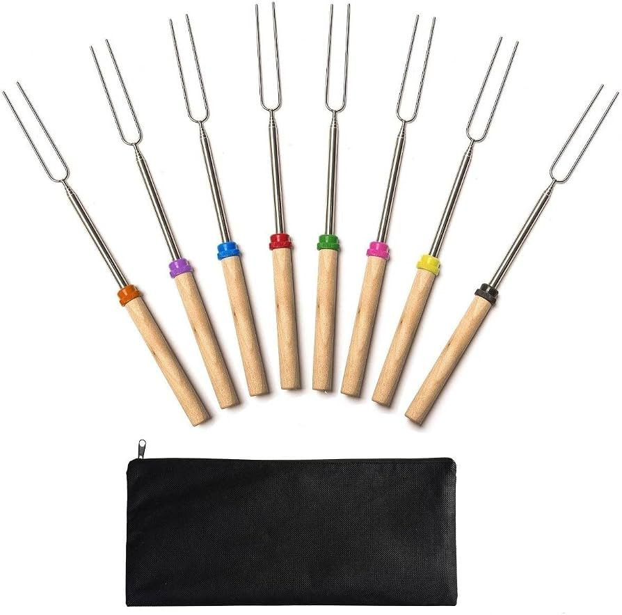Marshmallow Roasting Sticks,Marshmallow Sticks Kit Extending Roaster 32 Inch Set of 8 Telescoping... | Amazon (US)