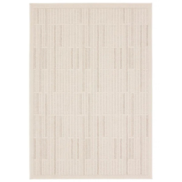 Sheana Striped Machine Woven Polypropylene Area Rug in Cream/Beige | Wayfair North America