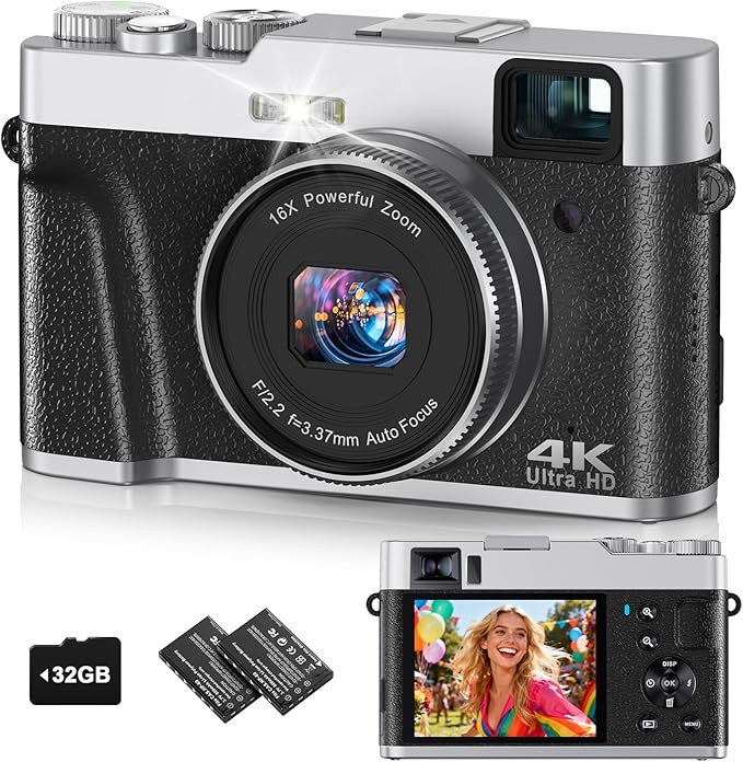 4K Digital Camera for Photography, 48MP Autofocus Vlogging Cameras with 16X Digital Zoom, 2.8" LC... | Amazon (US)