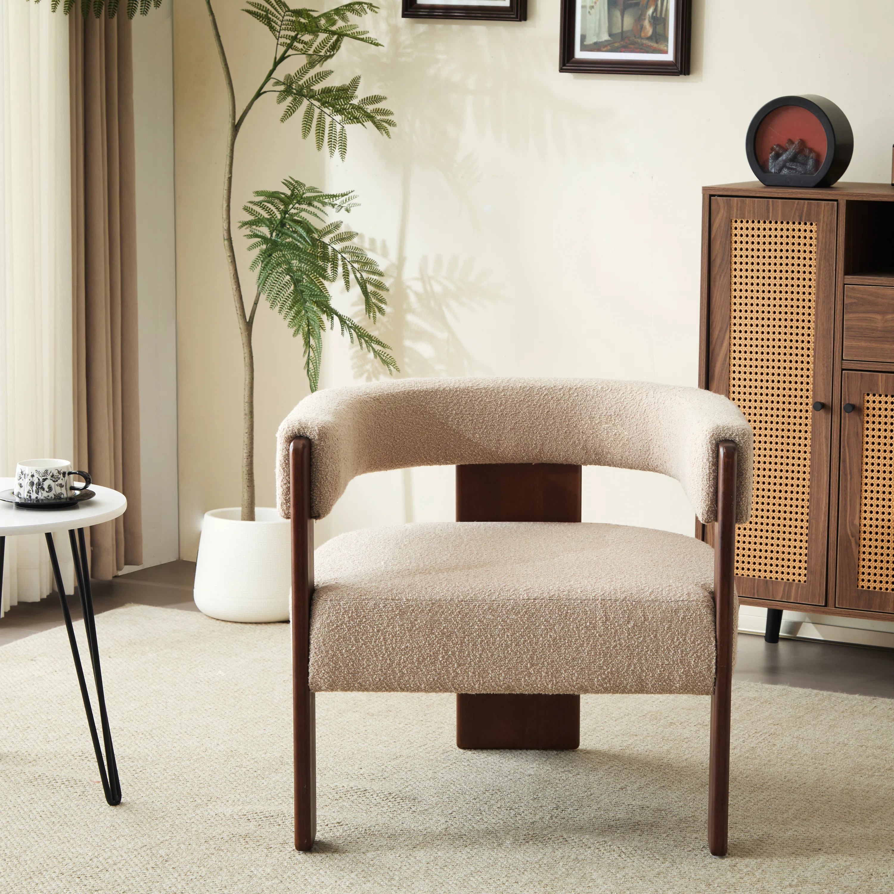 Melanney Modern Upholstered Fabric Accent Armchair | Wayfair North America