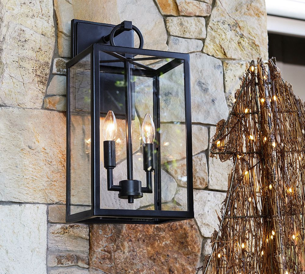Manor Outdoor Glass & Iron Sconce | Pottery Barn (US)