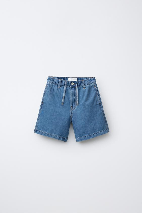 DENIM SHORTS WITH COTTON AND LINEN | Zara US