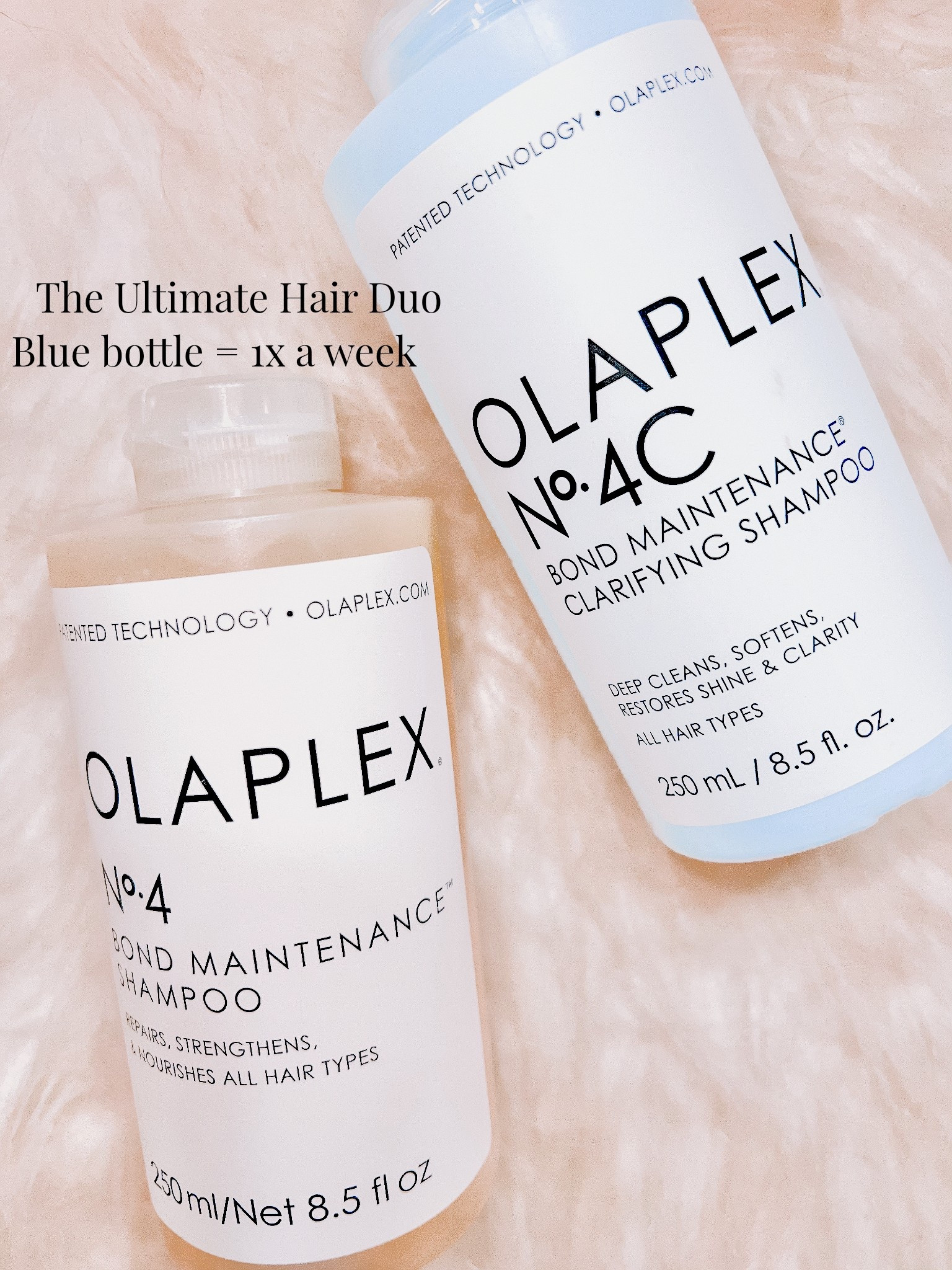 Shampoo duo that provides bond maintenance and clarifying scalp treatment (blue bottle) which is why it is a special shampoo that is used once a week to eliminate product buildup between shampoos etc 🫶🏼

#LTKselfcare #LTKgrwm #LTKBeauty