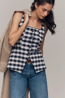 Maeve Square-Neck Button-Front Tank | Anthropologie (US)