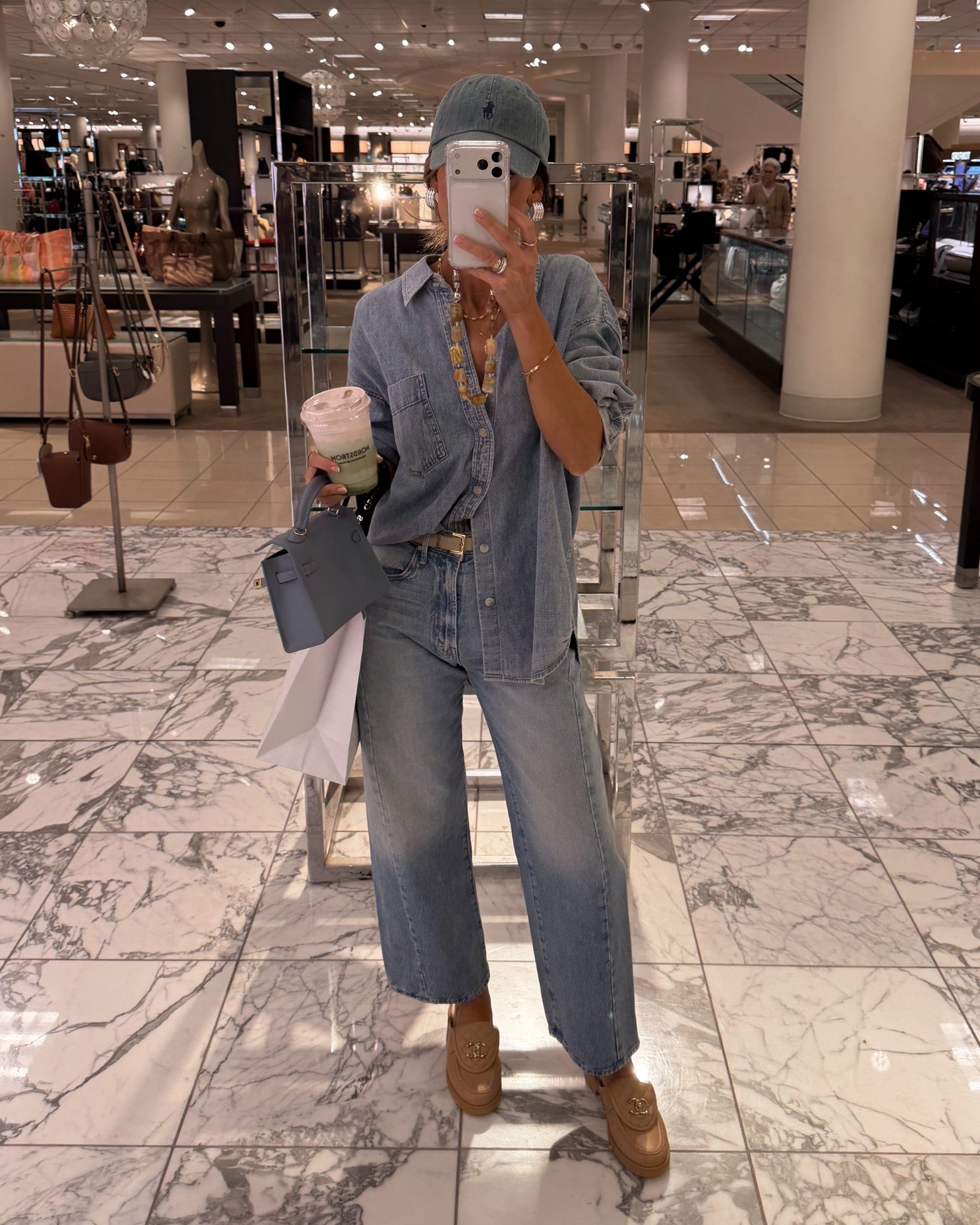 In my light wash denim era! Head to toe and obsessed w how comfy yet cool this looks! Jeans tts, shirt small - both fit slightly oversized - use code KARINA15 on the bag! 

#LTKgrwm #LTKdayinmylife #LTKootd