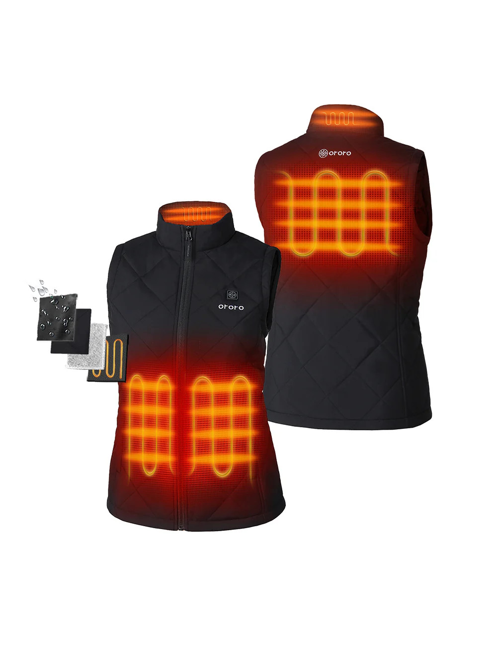 Women's Lightweight Quilted Heated Vest | 4 Heating Zones | ororo® | ORORO