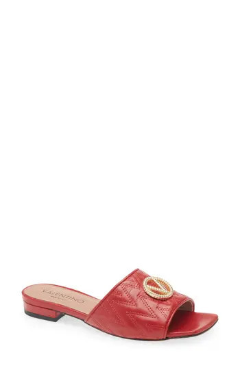 VALENTINO BY MARIO VALENTINO Afrodite Slide Sandal in Red at Nordstrom Rack, Size 6 | Nordstrom Rack