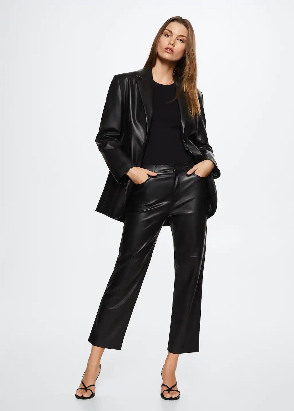 Faux-leather pants -  Women | Mango USA | MANGO (US)