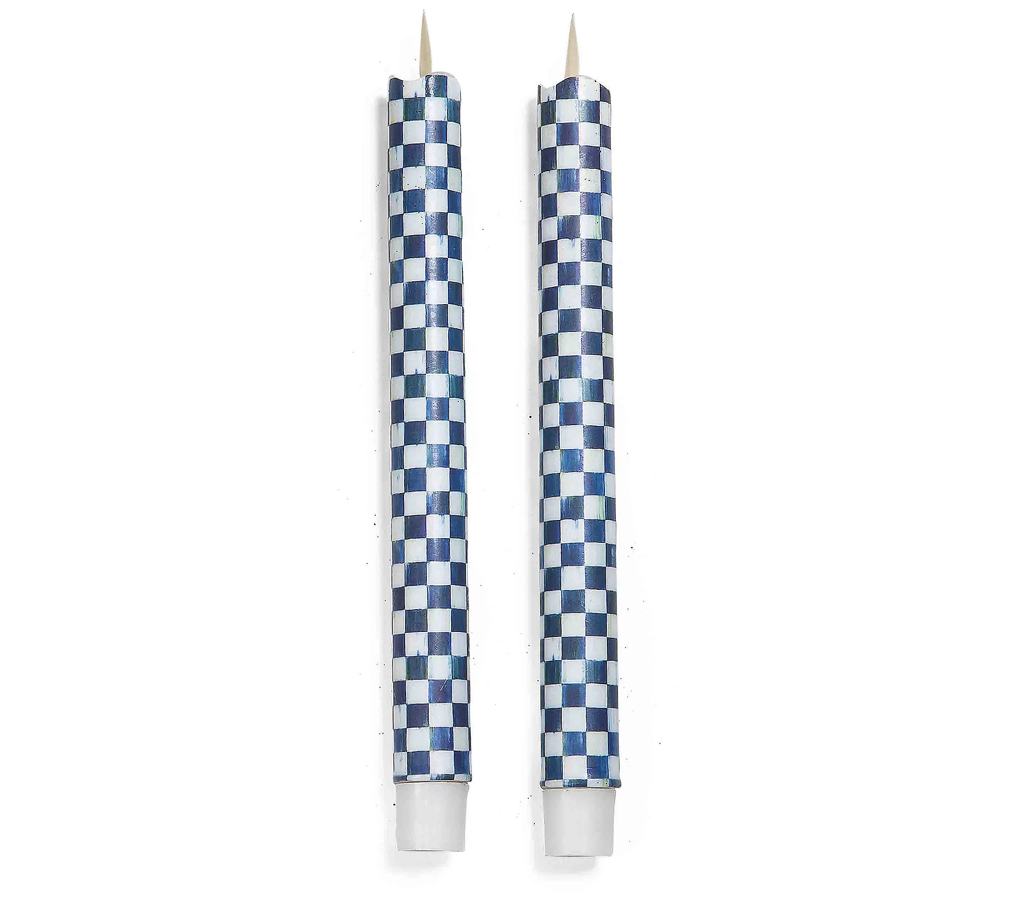 Mackenzie-Childs Set-2 Checked Flicker Taper Candles | QVC