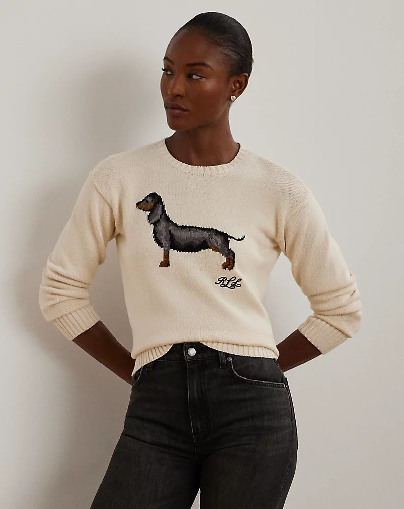 Intarsia-Knit Dachshund Cotton Jumper | Ralph Lauren (UK)