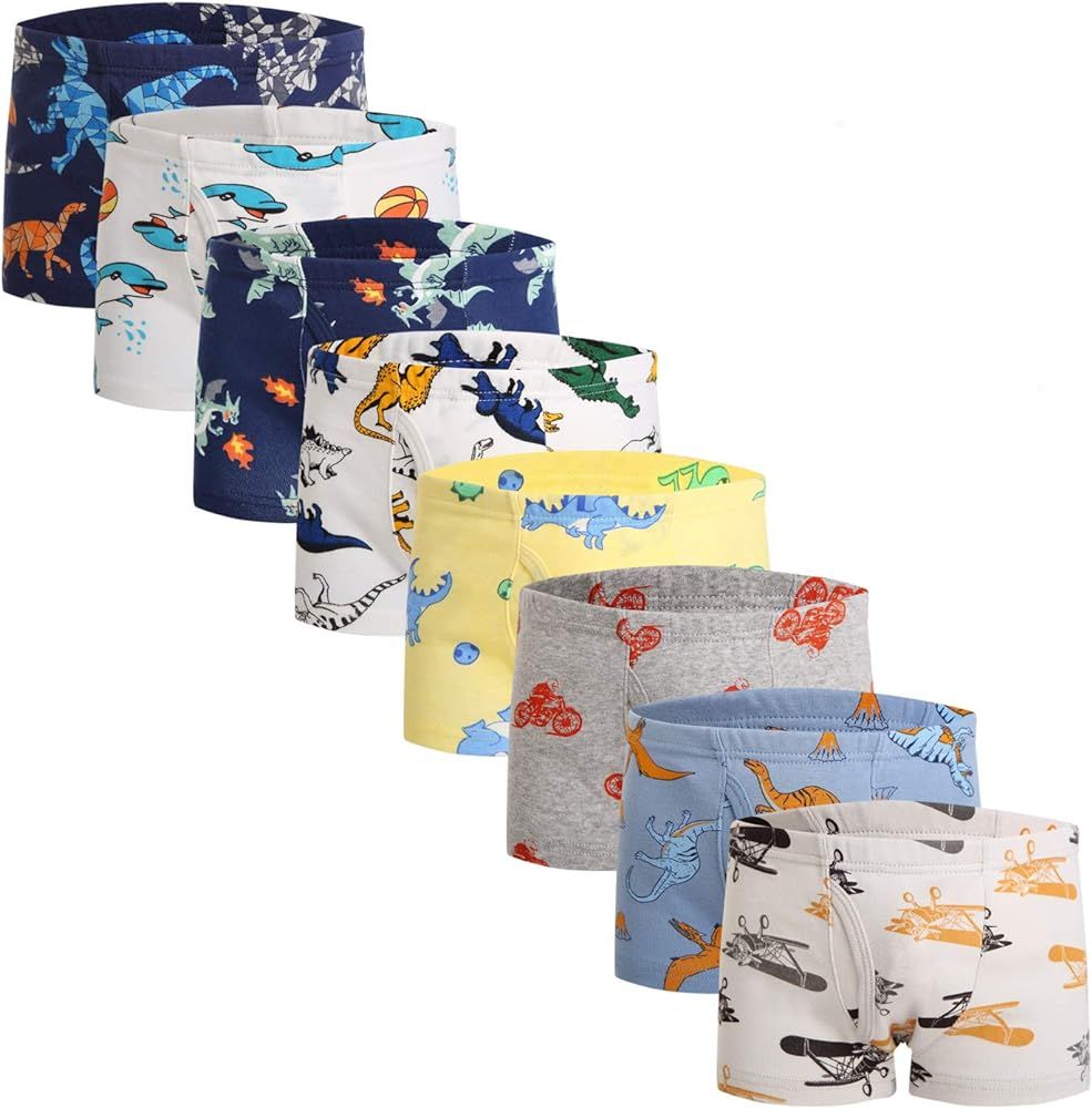 Fenhant Little Boys Soft Cotton Briefs Dinosaur Truck Shark Baby Toddler Kids Underwear 9 Pack | Amazon (US)