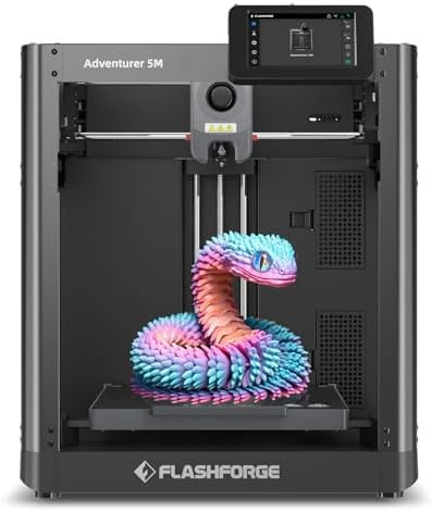 FLASHFORGE Adventurer 5M 3D Printer with Fully Auto Leveling, Max 600mm/s High Speed Printing, 28... | Amazon (US)